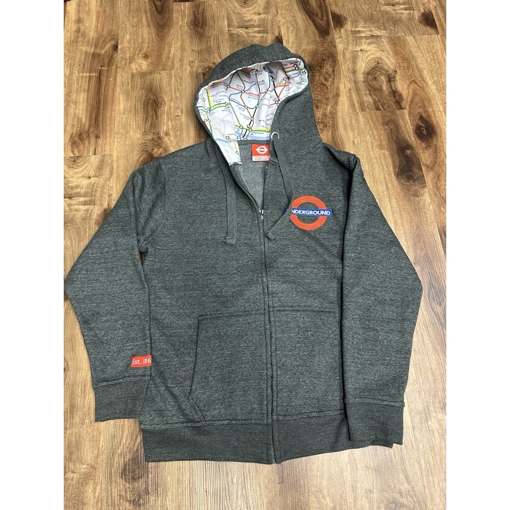 London Underground Large Tube Way Full Zip Hoodie Circa Y2K Era Jumper